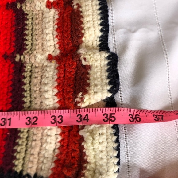 1970s Hand Knit Striped Blanket - Picture 6 of 11